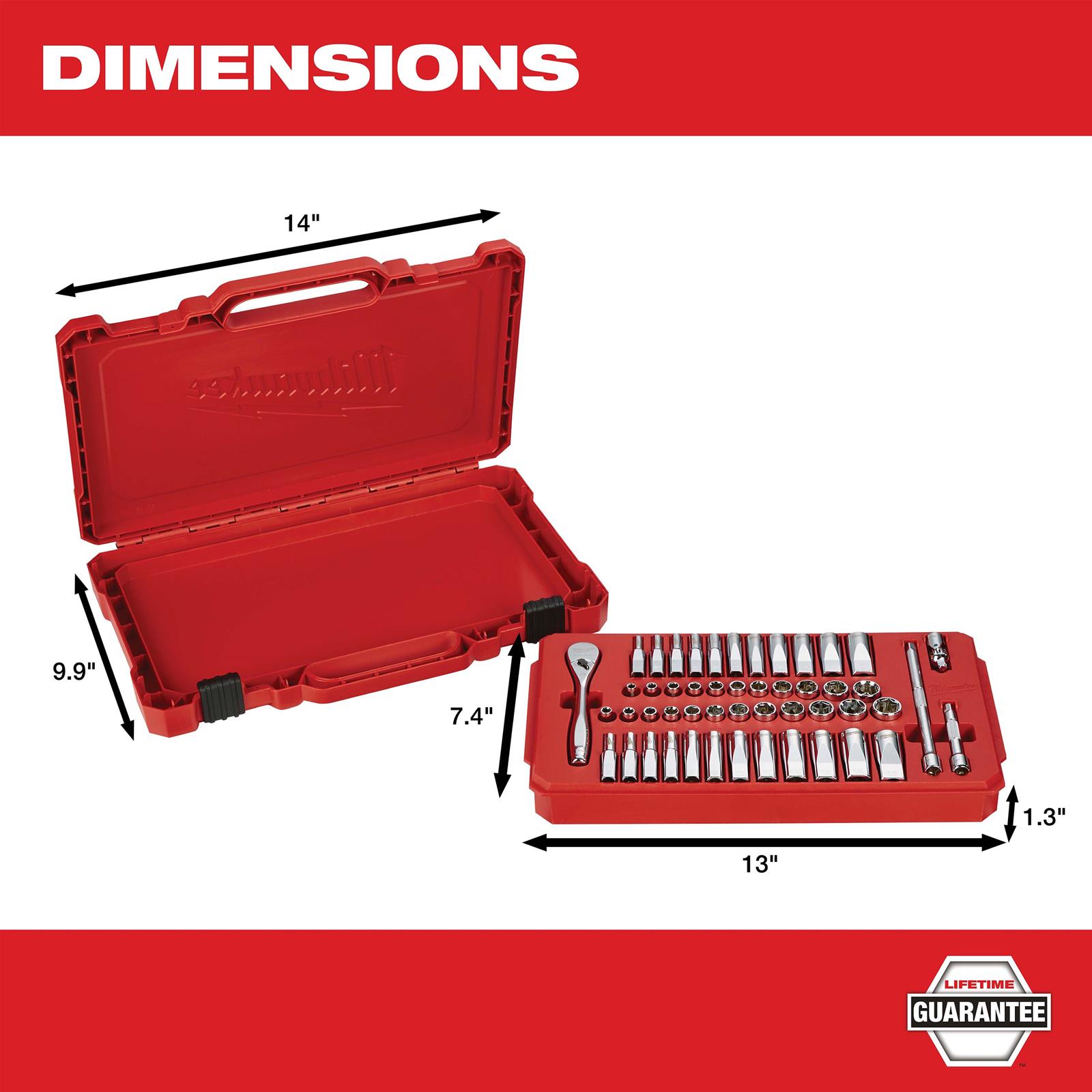 Milwaukee Tool 48-22-9004 Milwaukee 50-Piece Ratchet and Socket Sets