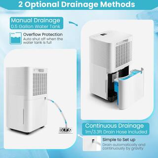 Costway 1750 sq. ft. 32-Pints Dehumidifier with Auto Defrost and 24H Timer Drain Hose ES10103US-WH