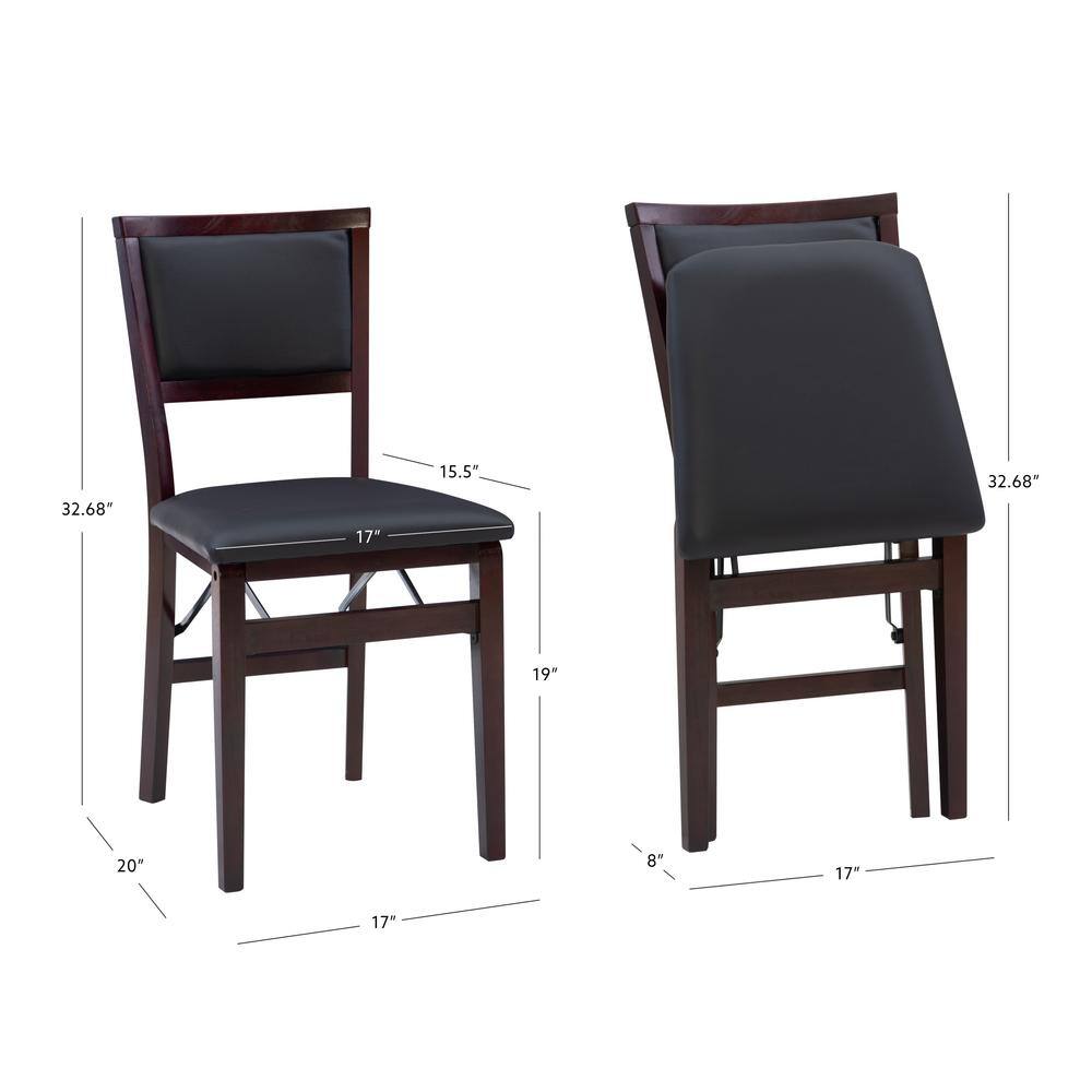 Linon Home Decor Noelle Merlot Pad Wood Folding Chair (Carton of 2) THD03487