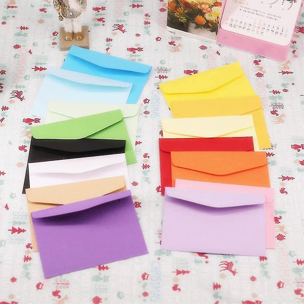 100 Pieces Mini Envelopes And 100 Pieces White Blank Cards， Multi Color Cute
