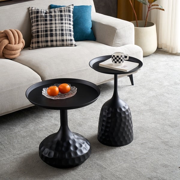 Unique Wine Cup Shape Metal Side Table， Small Sofa Table， Simple Style Modern End Table， Living Room Side Table