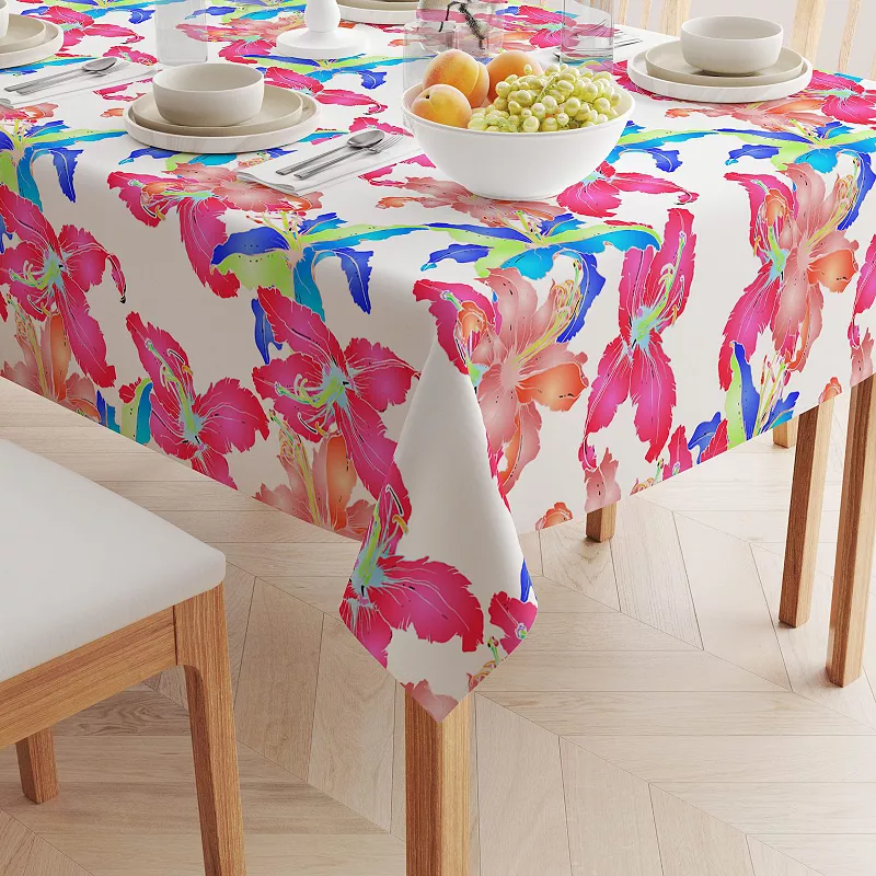 Rectangular Tablecloth， 100% Cotton， 52x104， Floral 88