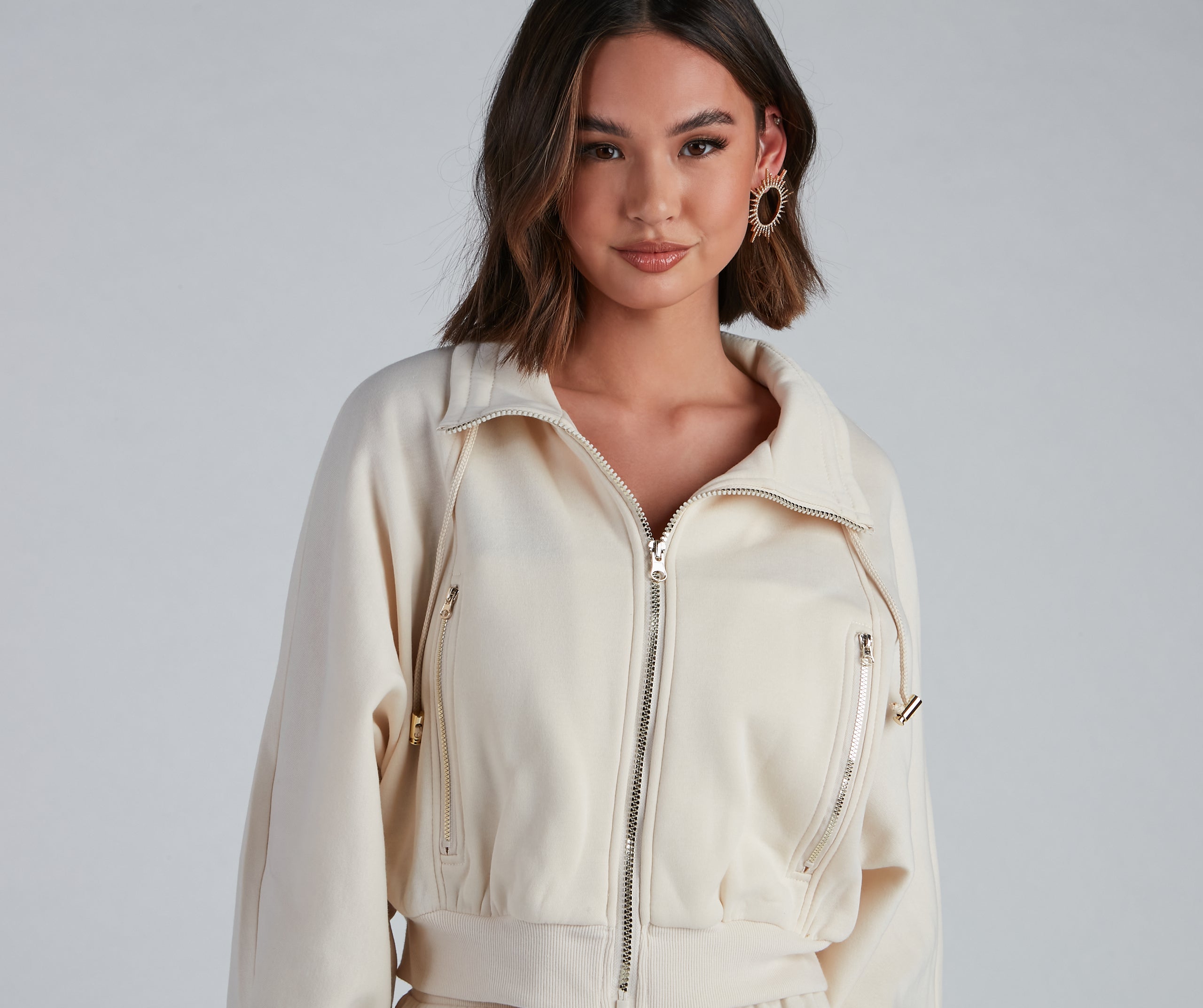 Casually Cozy Zip Front Jacket