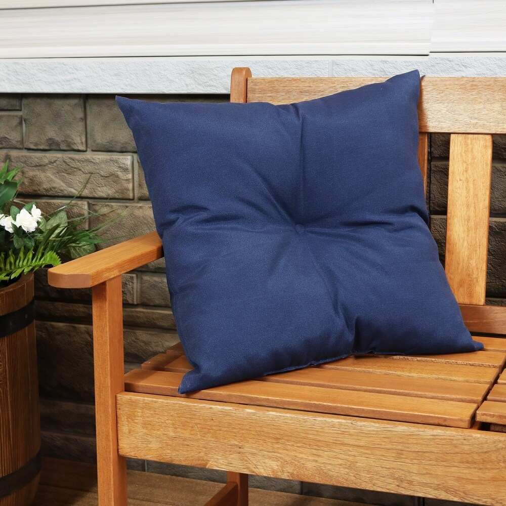 Sunnydaze 2 Outdoor Tufted Back Cushions   19 x 19 Inch