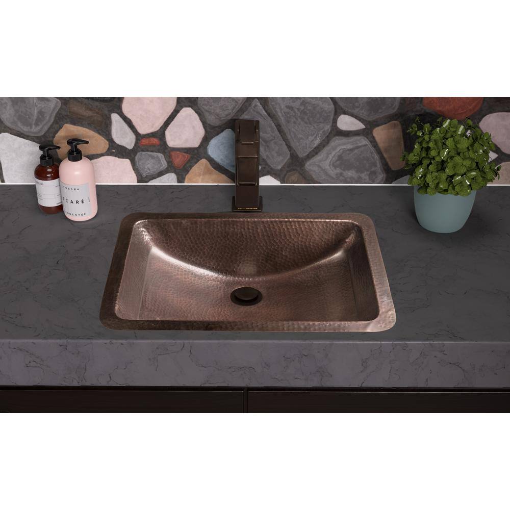 Monarch Abode Monarch Dual Mount Pure Copper Hand Hammered Venetian 21 in. Single Bowl Sink 17095