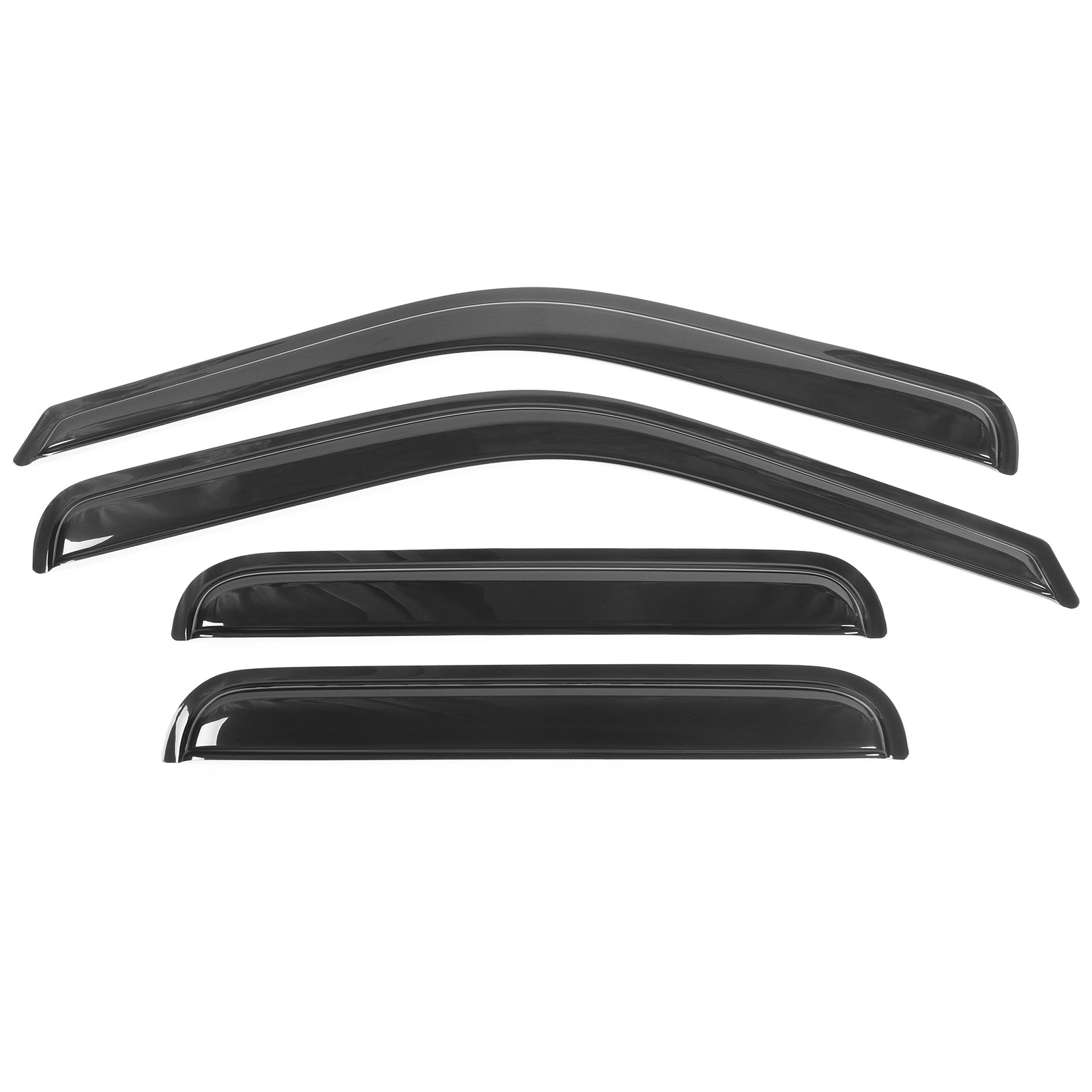 Ikon Motorsports Window Visor Deflector Fits 99-16 Ford F250 F350 F450 F550 Super Duty Crew Cab Acrylic Set Outside Mount