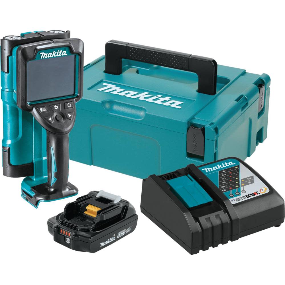 Makita 18V LXT LithiumIon Cordless Multi-Surface Scanner Kit (2.0Ah) with Interlocking Storage Case DWD181R1J from Makita