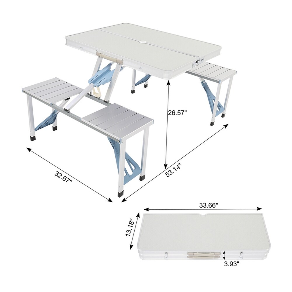 Outdoor One Piece Folding Table and Chair Aluminum oy