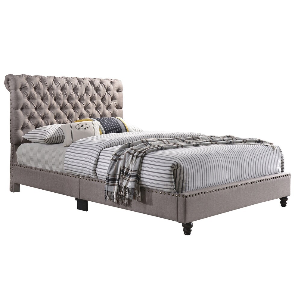 Maxx Tufted Upholstered Full Panel Bed