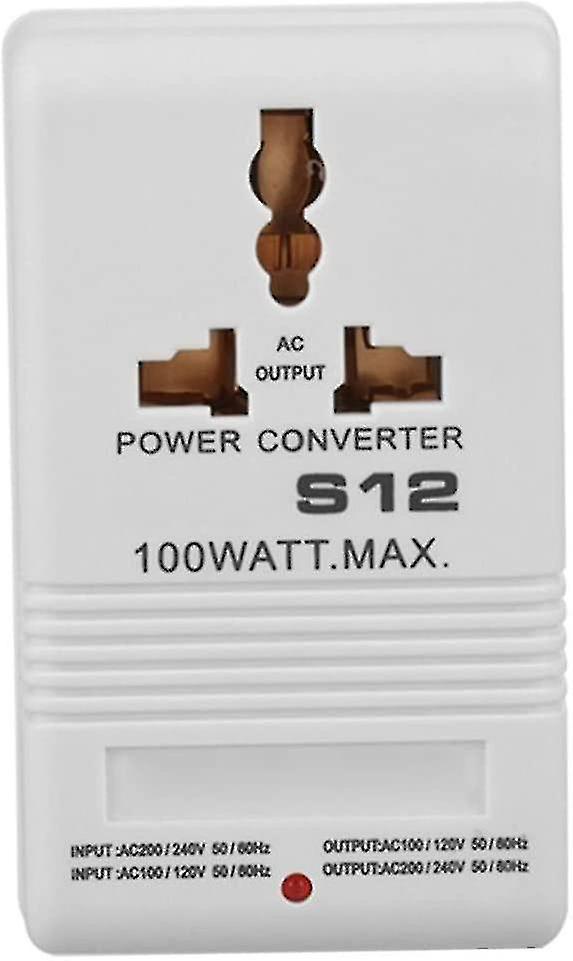 Step Up Down Voltage Transformer Power Converter 100w 110v/120v To 220v/240v Travel Adapter Sw-s12 Power Equipment-transformer (white) (1pc)