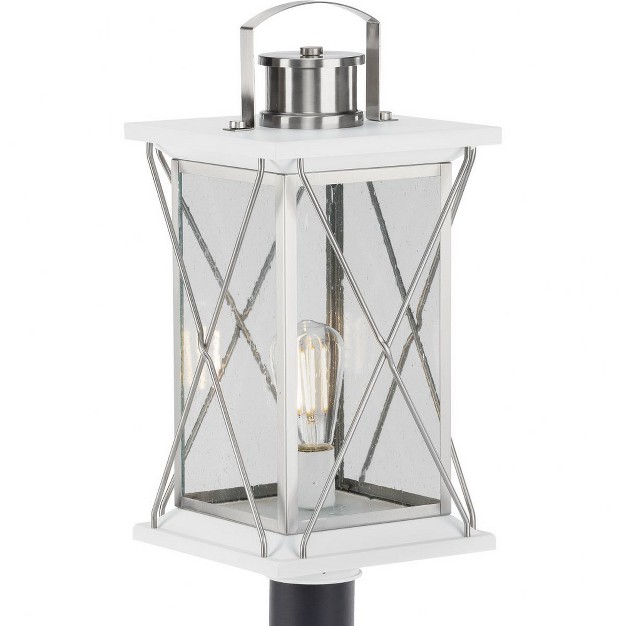 Progress Lighting Barlowe 1 light Outdoor Post Lantern Stainless Steel Clear Seeded Glass