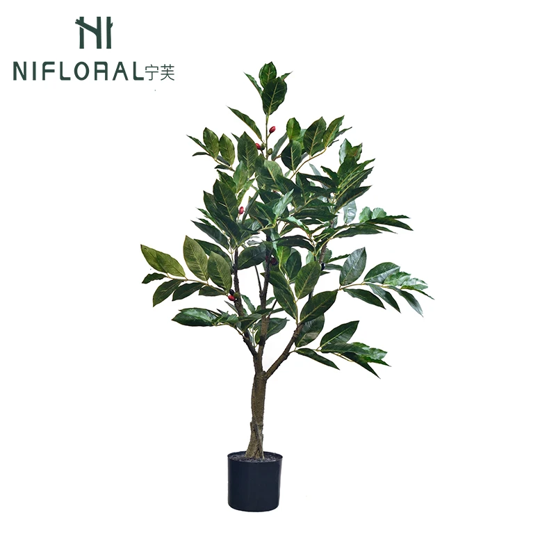 Nifloral New Design Faux Coffee Tree 95CM Home Living Room Decor Artificial Coffee Tree