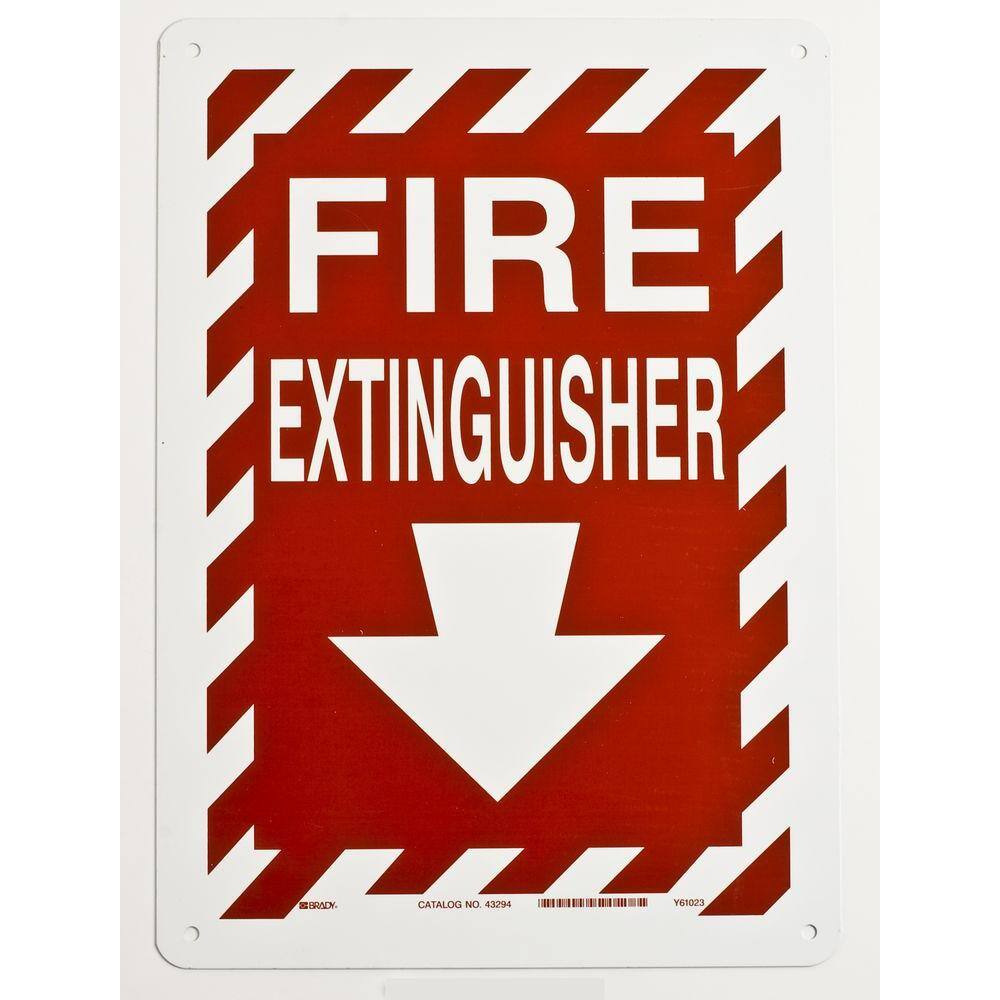 Brady 14 in. x 10 in. Aluminum Fire Extinguisher Sign 43294