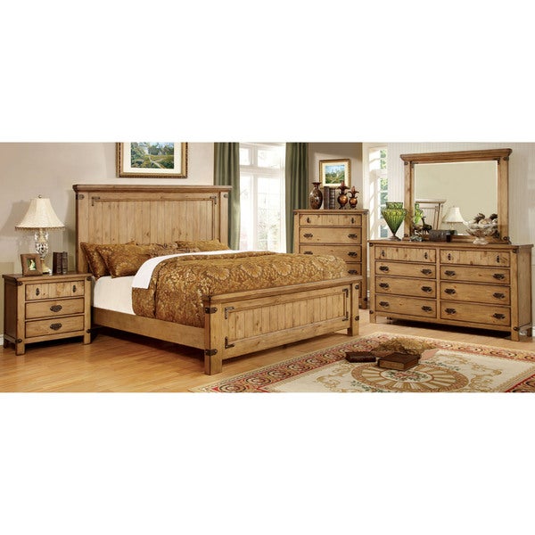 Furniture of America Sierren Country Style 2-piece Dresser and Mirror Set - - 21906756