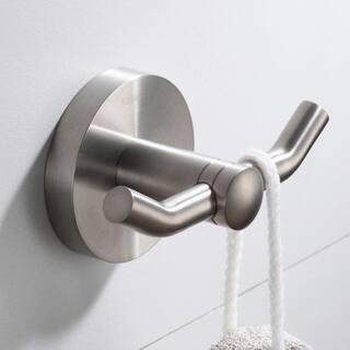 KRAUS Elie Bathroom Robe and Towel Double Hook in Brushed Nickel KEA-18802BN