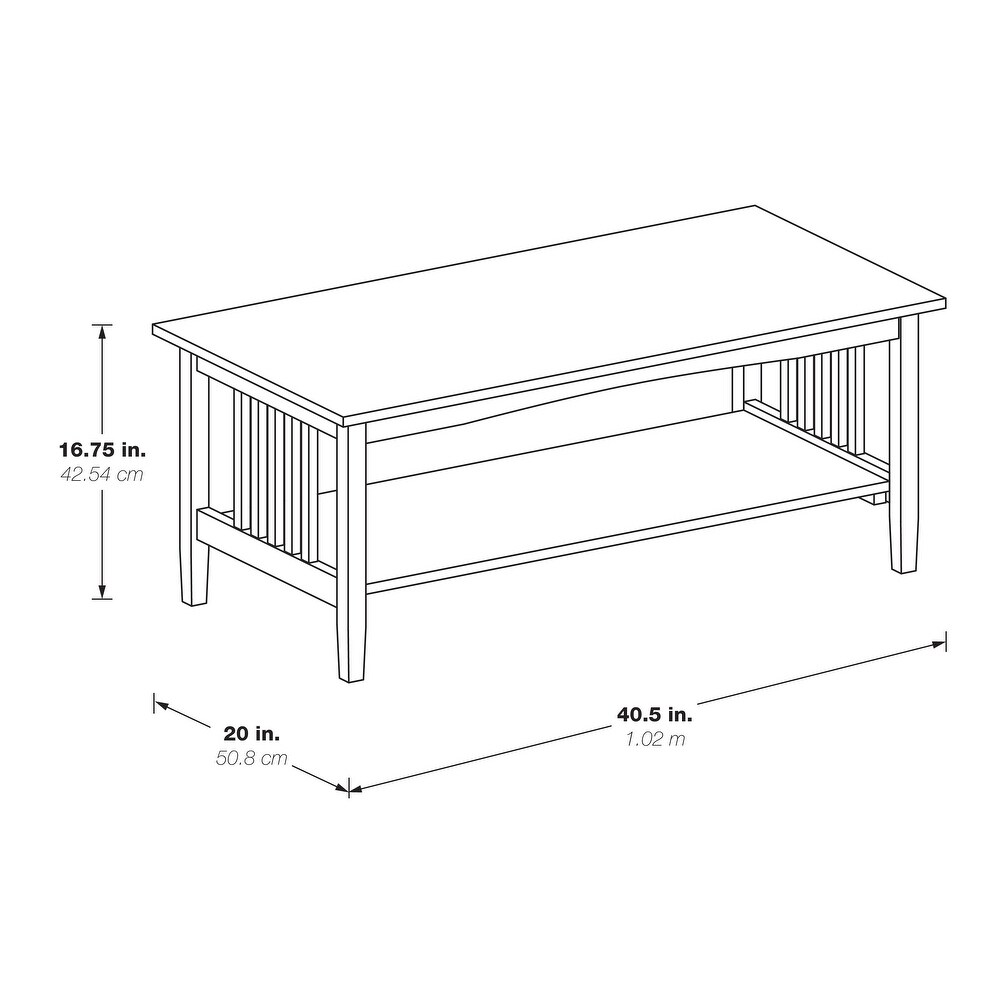 Porch   Den Clifton Mission Medium Oak Finish Coffee Table