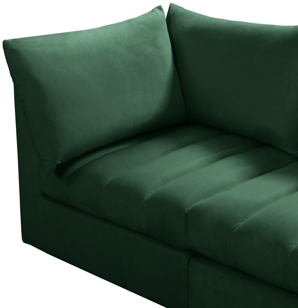 Jacob Velvet Upholstered Modular Sofa   Contemporary   Sofas   by Meridian Furniture  Houzz