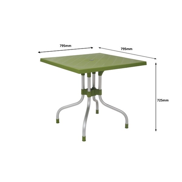 Lyra Plastic Resin Square Outdoor Patio Table