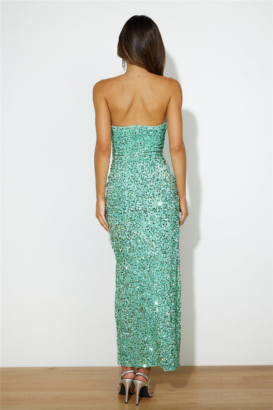 Sparkle From Far Maxi Dress Green