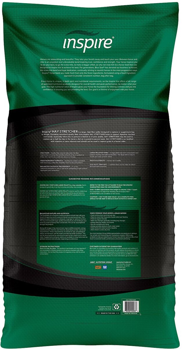 Blue Seal Inspire Hay Stretcher Large Pellet Horse Food， 50-lb bag