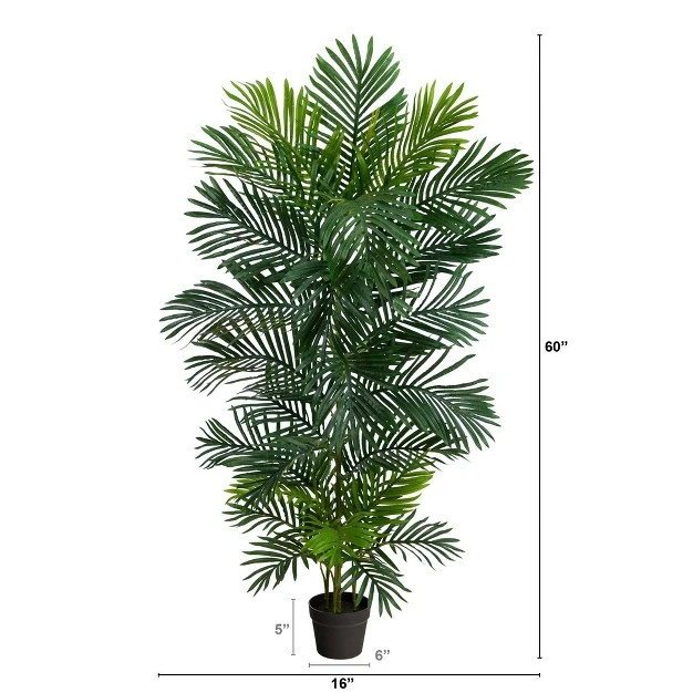 Nearly Natural 5-ft Areca Artificial Palm Tree Uv Resistant (indoor/outdoor)