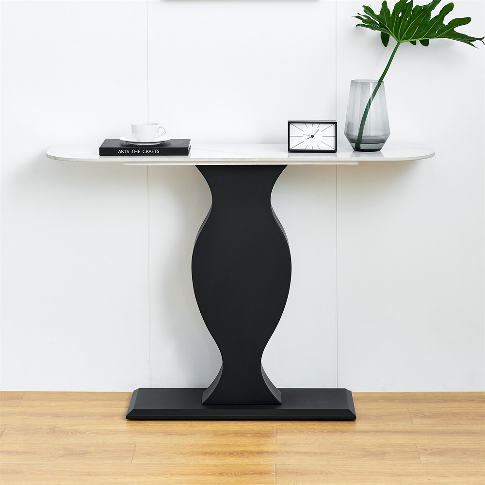 Console Table  Exquisite Shape Design w/ Adjustable Foot Pads