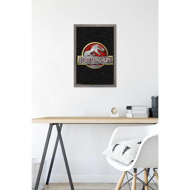 Trends International Jurassic Park Logo Framed Wall Poster Prints