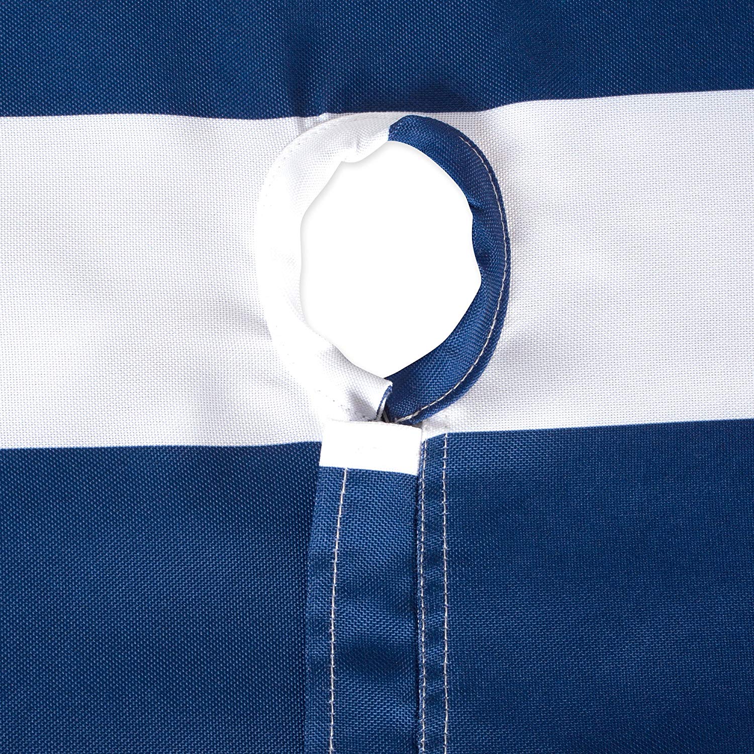 84" Blue and White Striped Rectangular Outdoor Tablecloth with Zipper