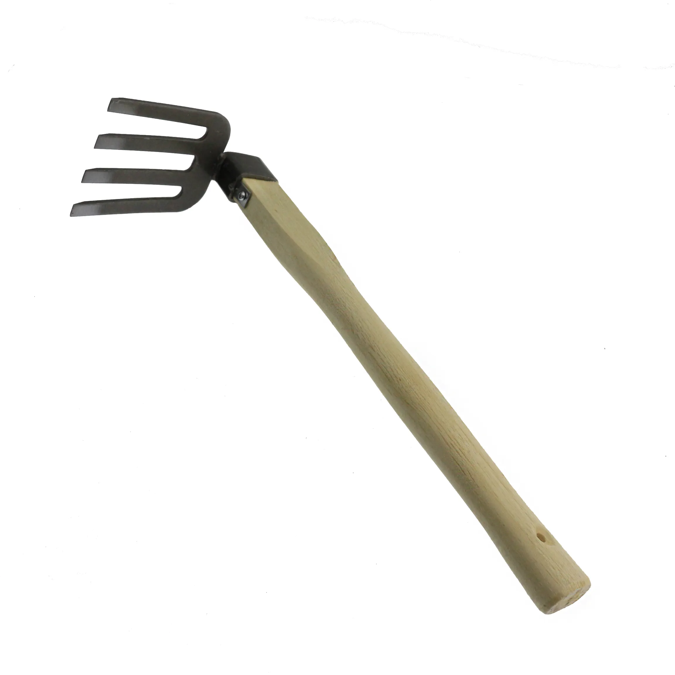 High Quality Carbon Steel Small Wooden Handle Four Tooth Planting Garden Tools Landscape Rake