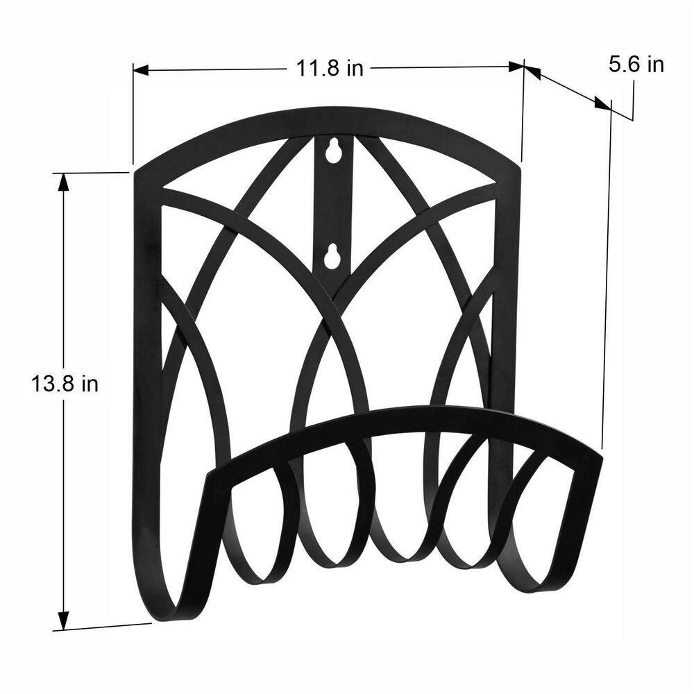 LIBERTY GARDEN Americana 125 ft. Black Decorative Water Hose Holder Hanger 232