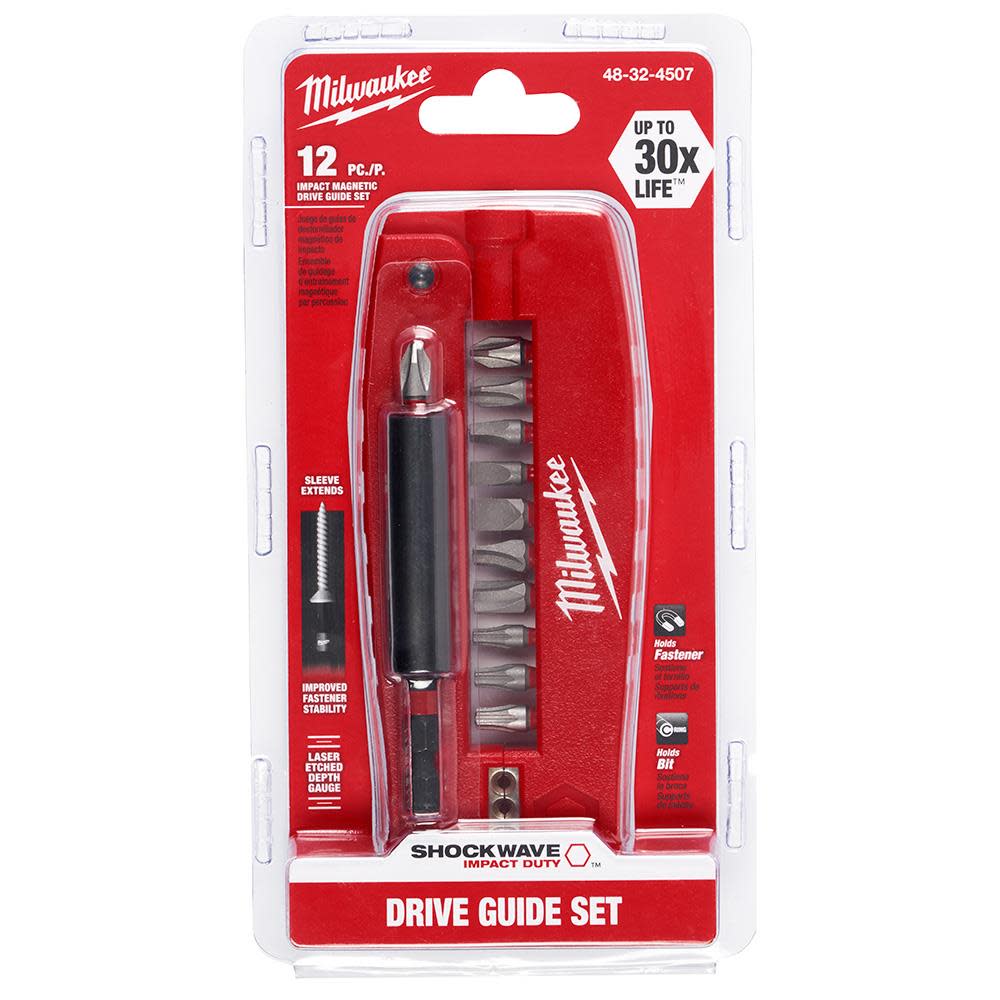 Milwaukee SHOCKWAVE 12-Piece Impact Driver Guide Bit Set 48-32-4507 from Milwaukee