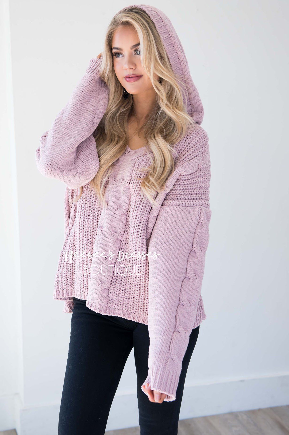 Icy Girl Cable Knit Hoodie