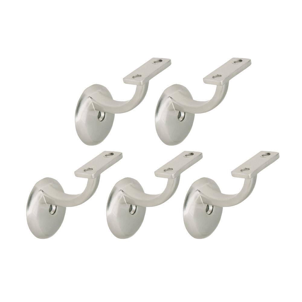 Design House Satin Nickel Jumbo Handrail Bracket (5-Pack) 182030