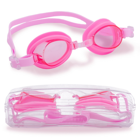 Brybelly Kids Swim Goggles   Case  Pink