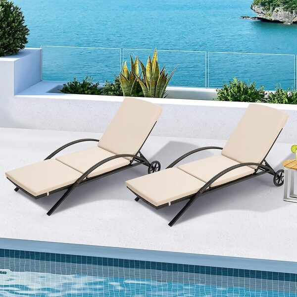 EROMMY Outdoor Patio Lounge Chair，Adjustable Recliner Outdoor Lounge Chairs，Multiple Colors Available