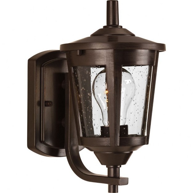 Progress Lighting East Haven 1 light Outdoor Wall Lantern Antique Bronze Seeded Glass Shade