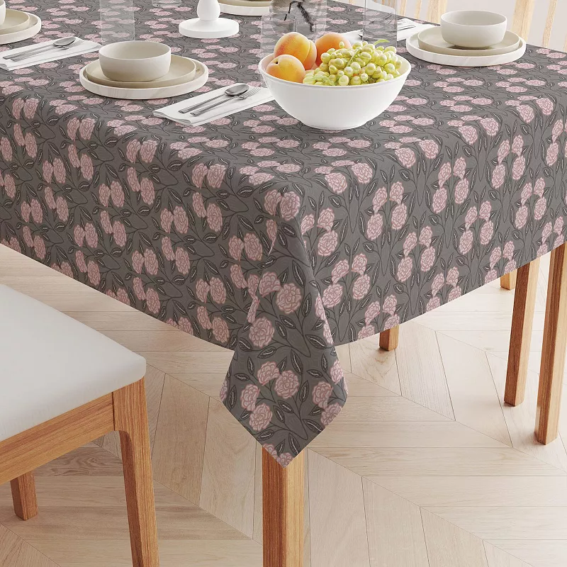 Rectangular Tablecloth， 100% Cotton， 52x104， Floral 55