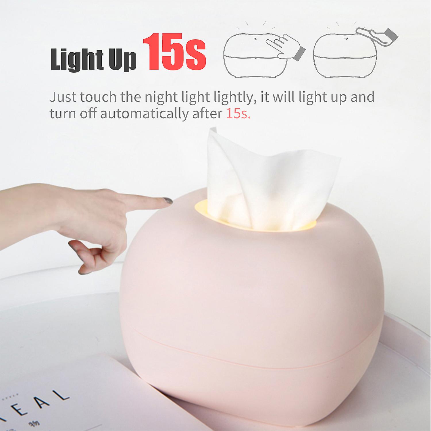 Pink Usb Rechargeable Night Light Bedside Lamp For Breastfeeding Touch Control Night Light Paper Towel Dispenser Storage Holder Bathroom Toilet Tissue