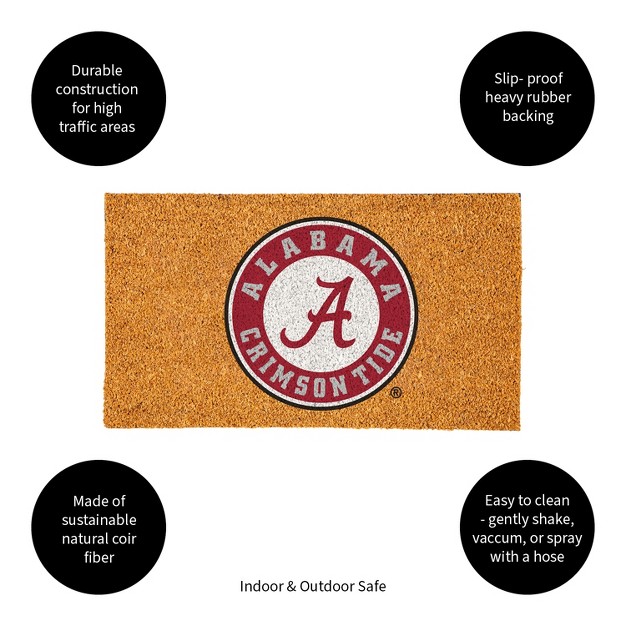 Evergreenncaaalabama Crimson Tide Logo Natural Coir 28 X 16 Inches Indoor Outdoor Doormat