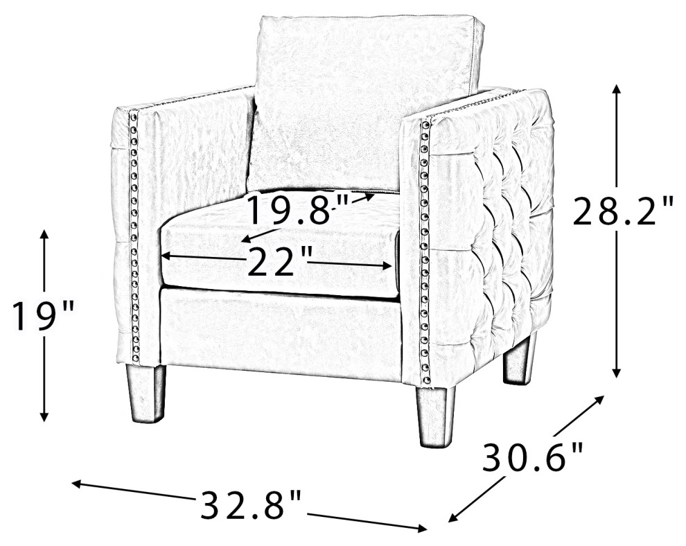 Wooden Upholstered Classic Club Chair  Set of 2   Transitional   Armchairs And Accent Chairs   by Karat Home  Houzz