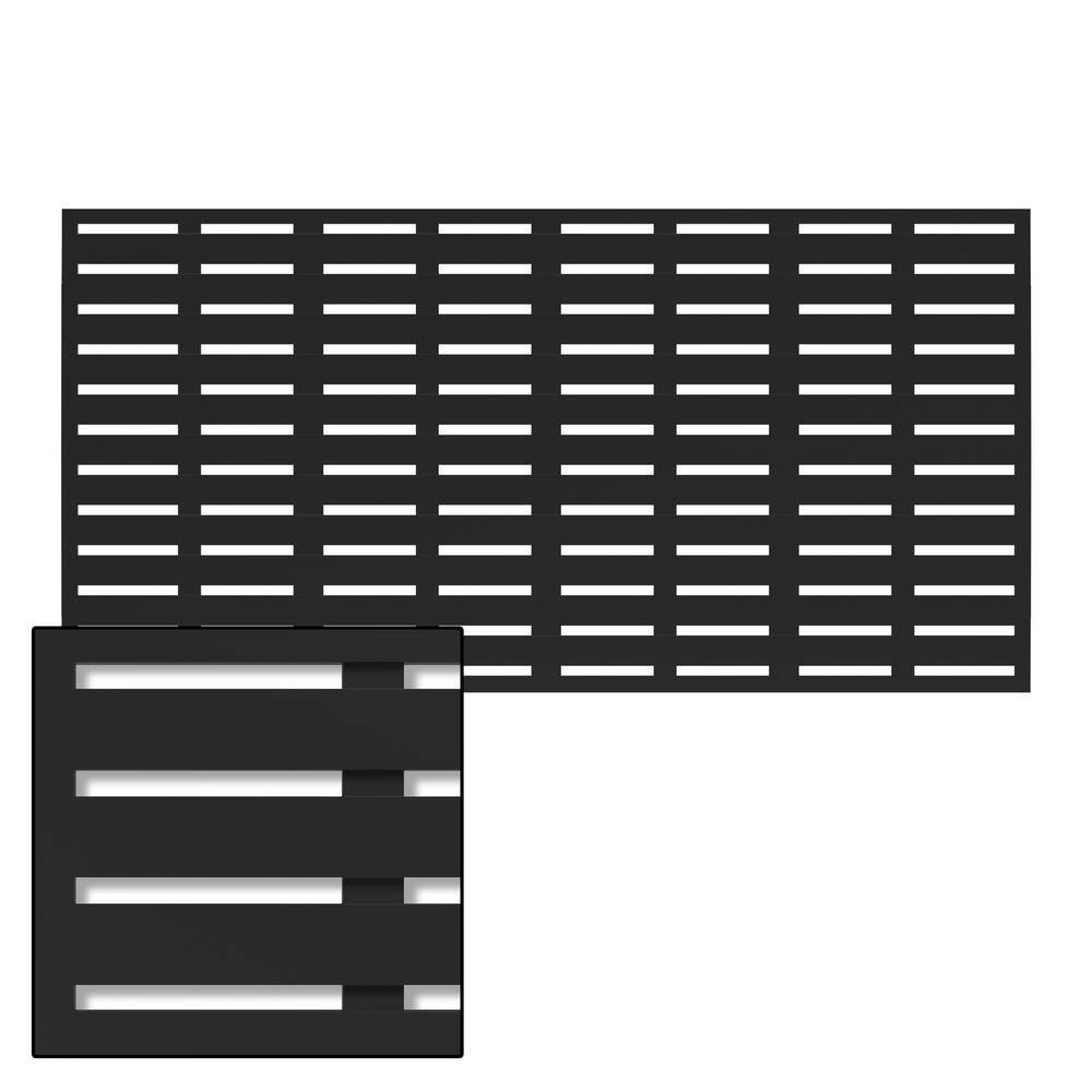 Barrette Outdoor Living 3 ft. x 6 ft. Boardwalk Black Polypropylene Decorative Screen Panel 73030561