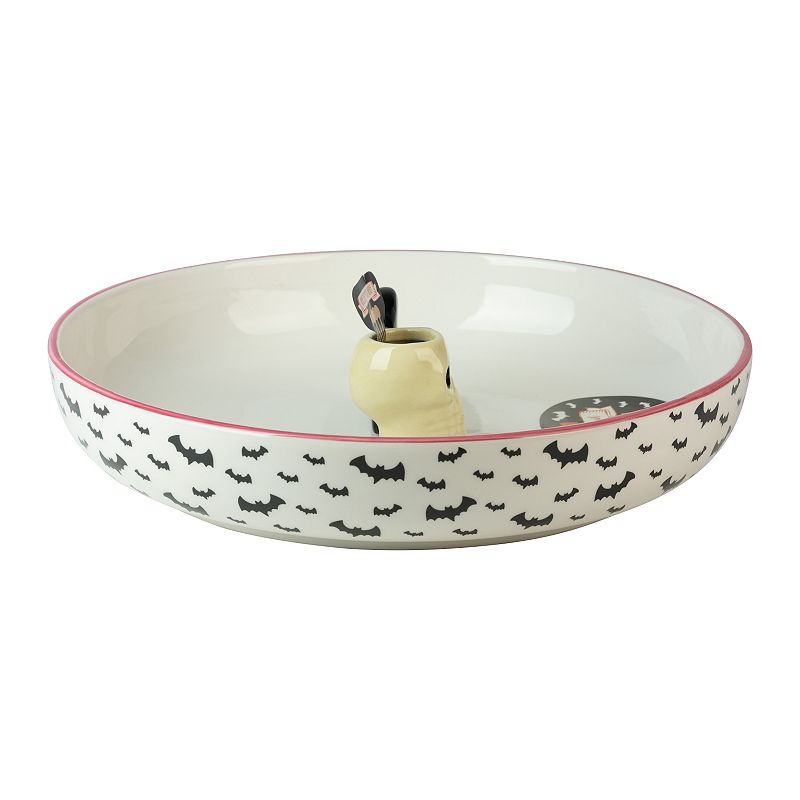 10 Strawberry Street Skull and Tombstone Appetizer/Serving Bowl