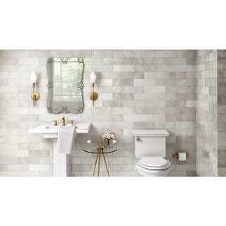 KOHLER Memoirs Stately 2-Piece 1.6 GPF Single Flush Elongated Toilet with AquaPiston Flush Technology in White K-3819-0