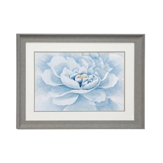 X 17 5 quot Peony Flower Print In Rectangular Gray Frame Blue Olivia amp May