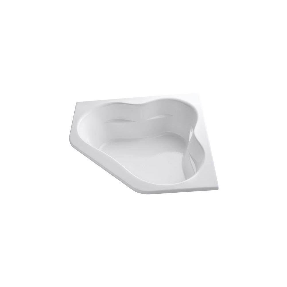 KOHLER Tercet 60 in. x 60 in. Neo Angle Soaking Bathtub with Center Drain in White K-1161-0