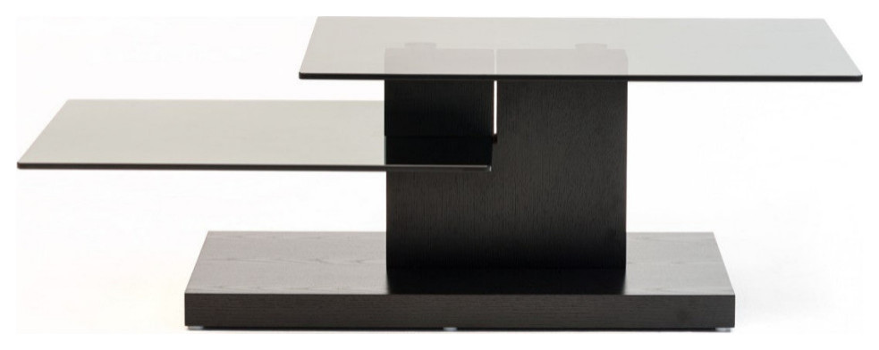 Anders Contemporary Black Oak and Glass Coffee Table   Transitional   Coffee Tables   by Rustic Home Furniture Deco  Houzz