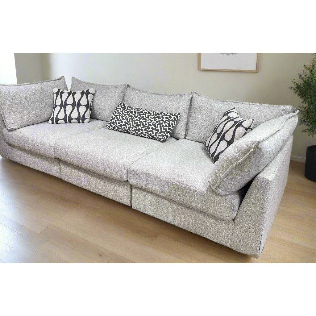 Flange 3-Pc Modular Sofa Oversized in Pewter or Natural 125