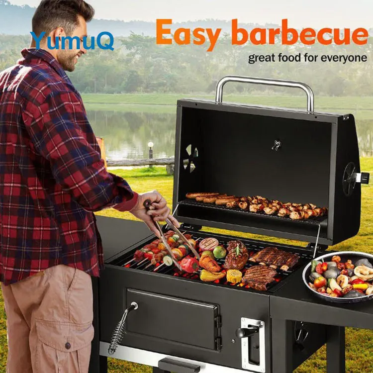 YumuQ 109cm Stainless Steel High Quality BBQ Charcoal Grillplancha Outdoor For Camping Picnic Hiking