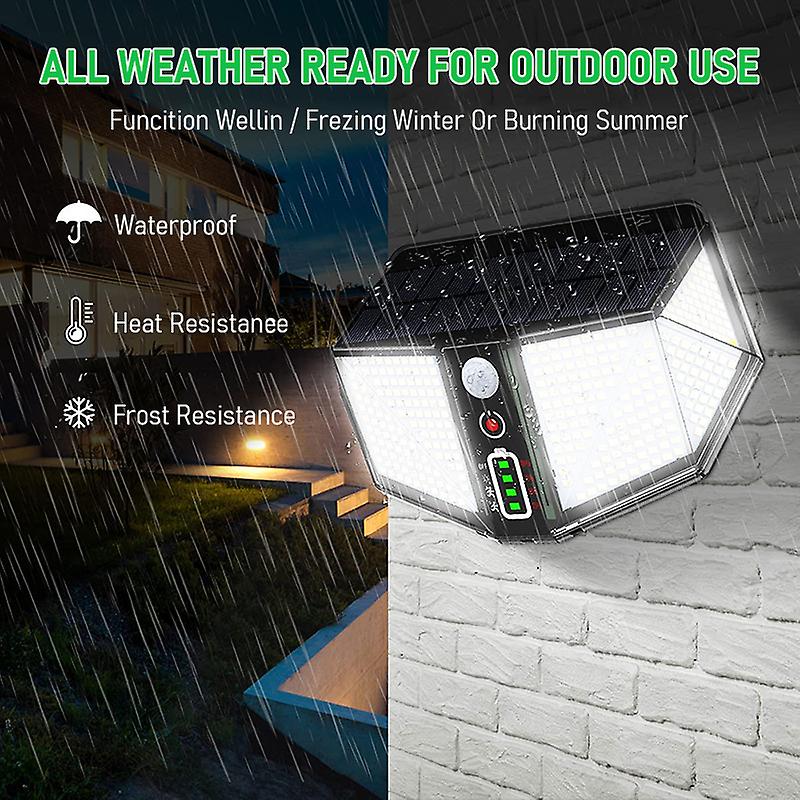 410leds Super Bright Solar Led Light Outdoor Pir Motion Sensor Human Induction Waterproof Solar Power Wall Lamp Courtyard Lights