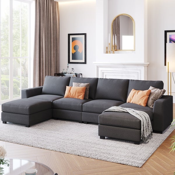 3 Pcs U Shaped Sectional Sofa， 130.7